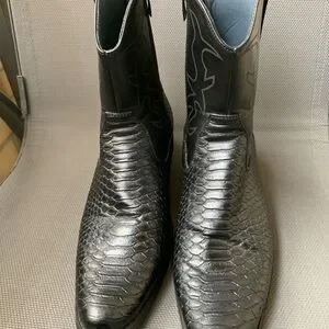 Parrazo | Shoes | Parrazo Black Leather Cowboy Boots Faux  display picture 2
